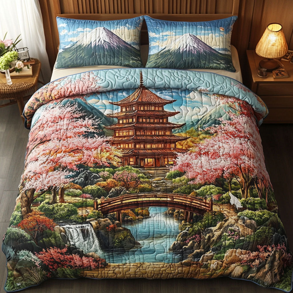 Zen Harmony 3-Piece Quilted Bedding Set NCU0NT6883