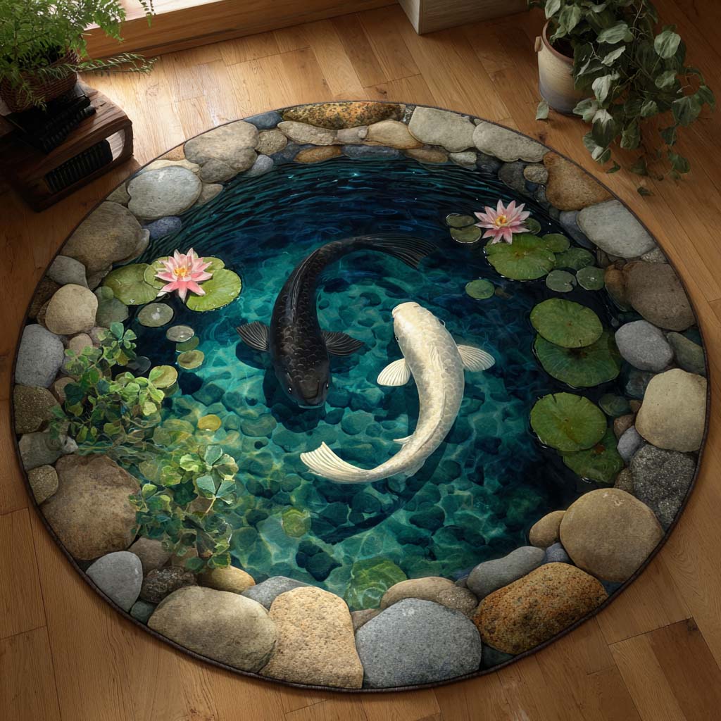 Zen Koi Balance Round Carpet NCU0HH1910
