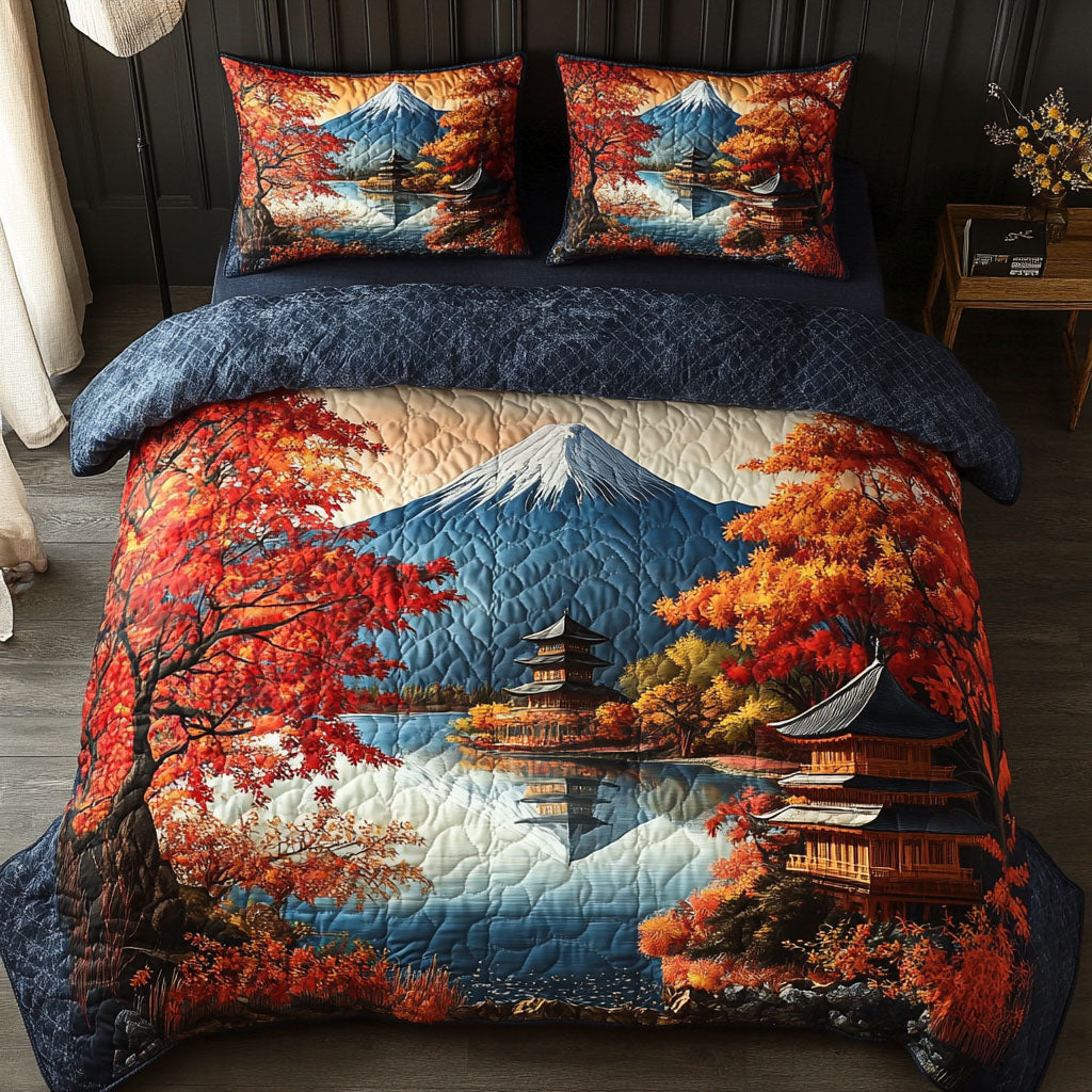 Zen Mountain Peace 3-Piece Quilted Bedding Set NCU0NT7398