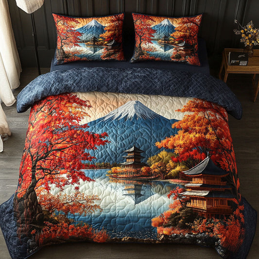 Zen Mountain Peace 3-Piece Quilted Bedding Set NCU0NT7398