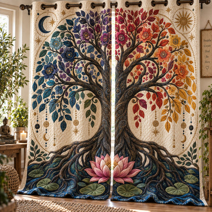 Zenith Lotus Roots Quilted Curtains NCU0VL3999