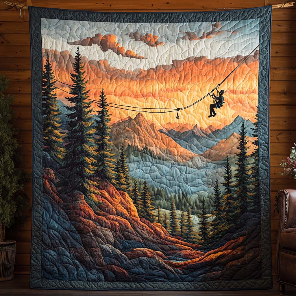 Zipline Valley Trip Quilted Blanket NCU0XD508
