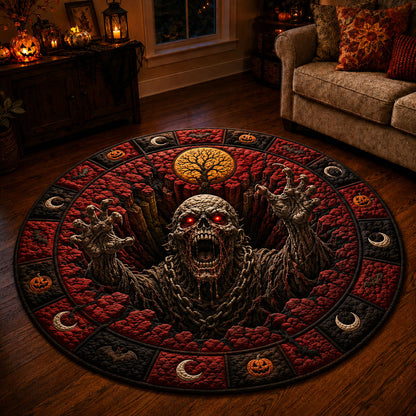 Zombie Bones Quilted Round Mat NCU0TD2889