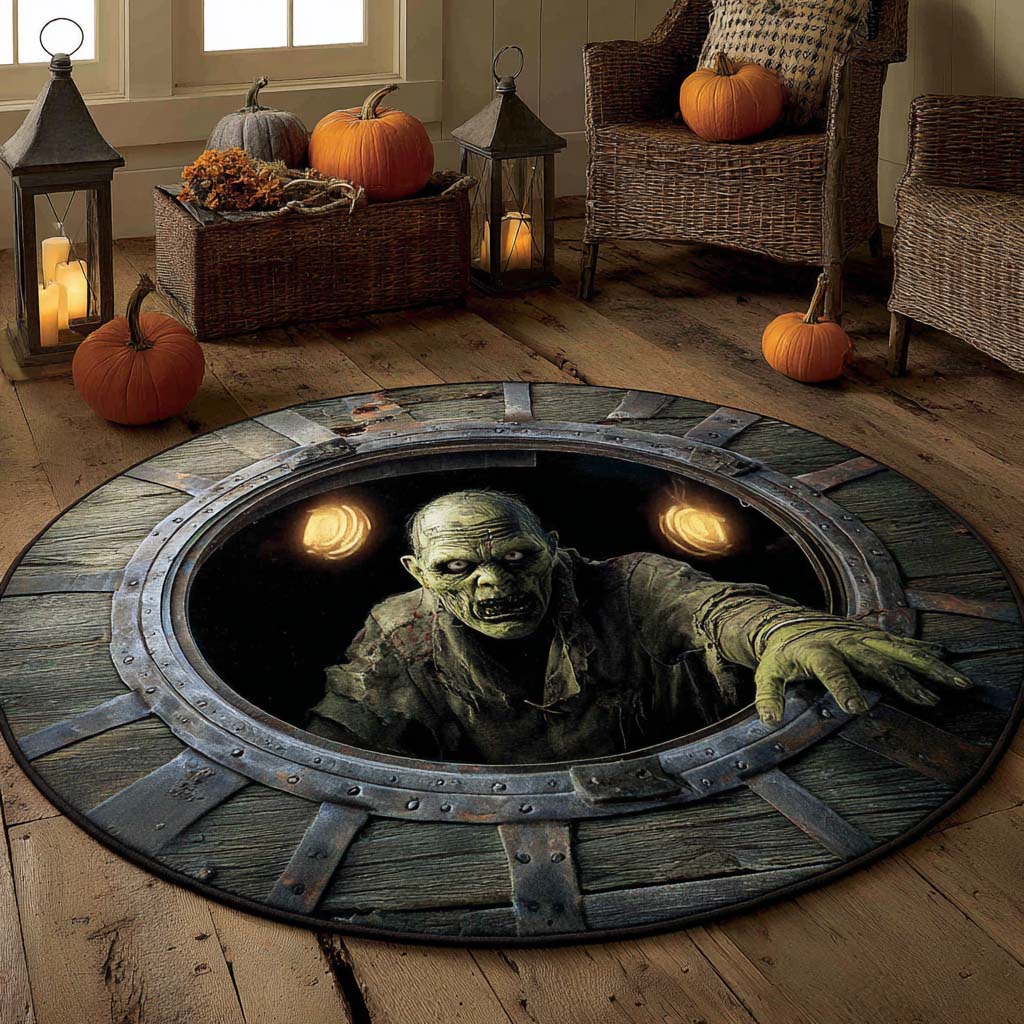Zombie Breakout Quilted Round Mat NCU0XD956