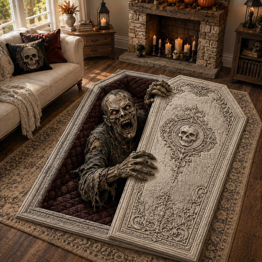 Zombie Coffin Rise Custom Shape Area Rug NCU0HH2136