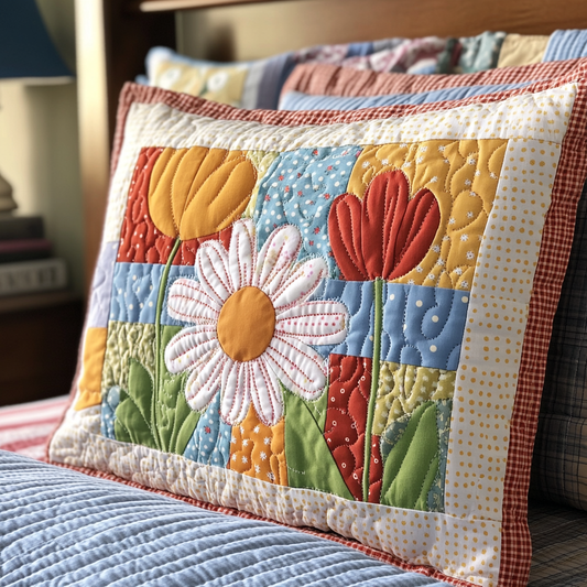 Patchwork Flower Quilted Bedding Pillow Case NCU0VH4755