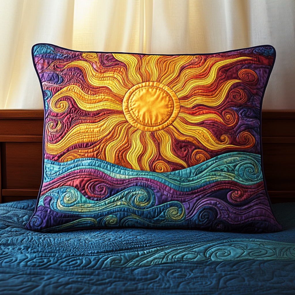 Sunlit Serenity Quilted Bedding Pillow Case NCU0VH2292