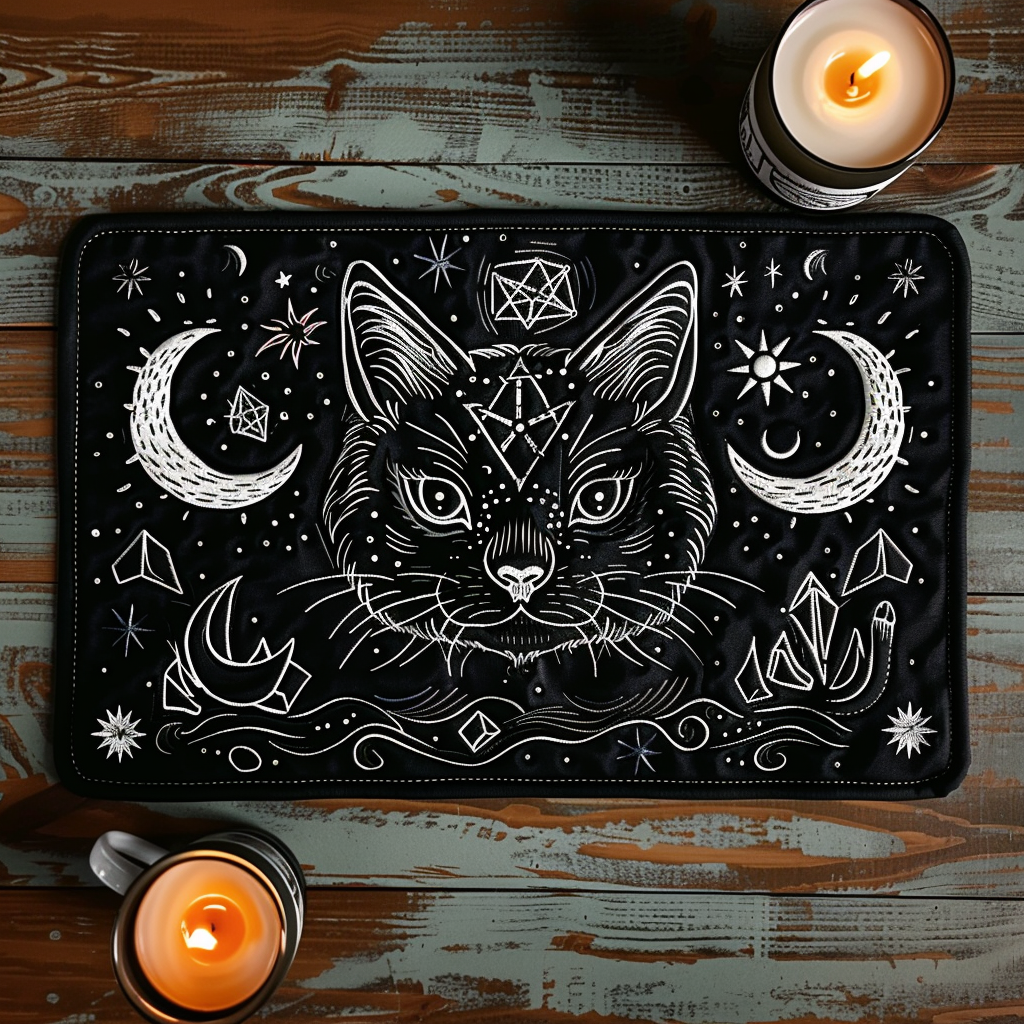 Magic Place Mat Lunar Feline Magic Quilted Place Mat NCU0TH448 – Vantique