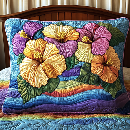 Hibiscus Harmony Quilted Bedding Pillow Case NCU0VH4228