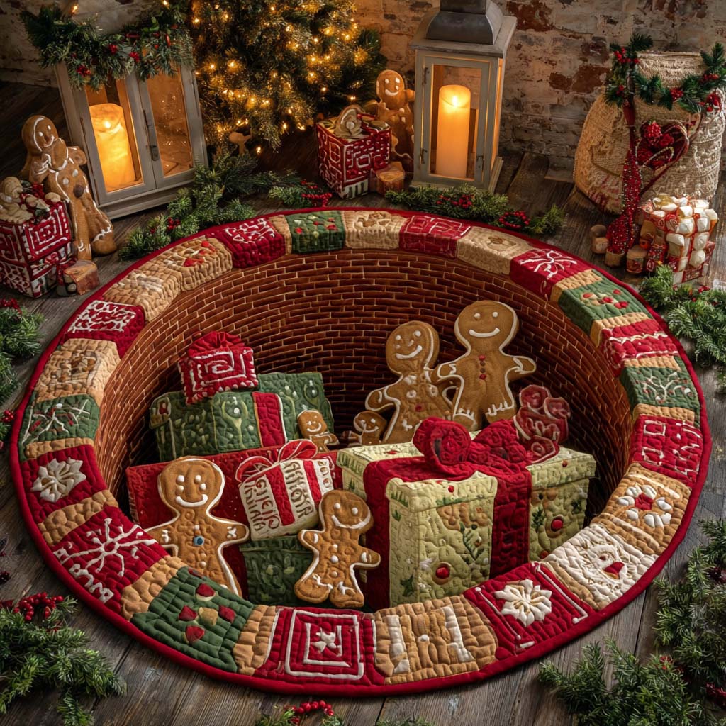 Candy Lane Descent Quilted Round Mat NCU0XD1691