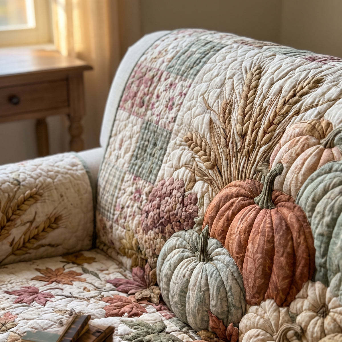 Pumpkin Season Quilted Sofa Cover NCU0TD3114