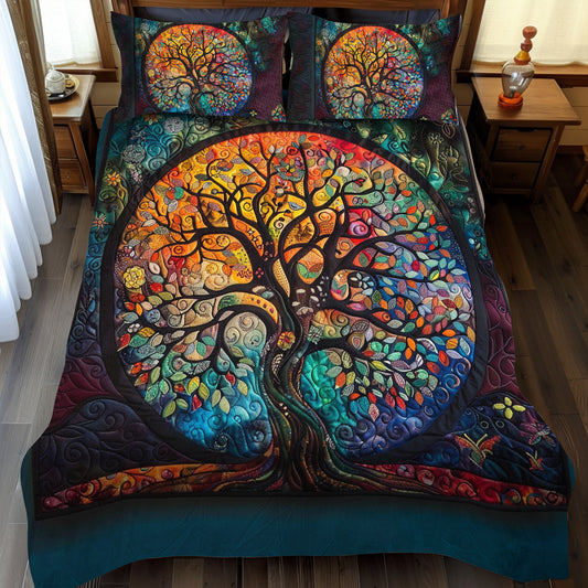 Intricate Celtic Tree of Life 3-Piece Quilted Bedding Set NCU0PD047