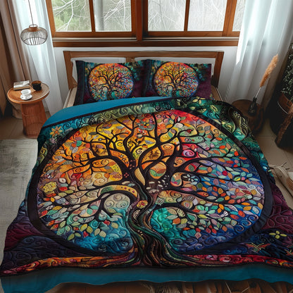 Intricate Celtic Tree of Life 3-Piece Quilted Bedding Set NCU0PD047