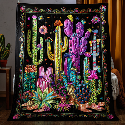 Lively Cactus Garden Quilted Blanket NCU0PD021