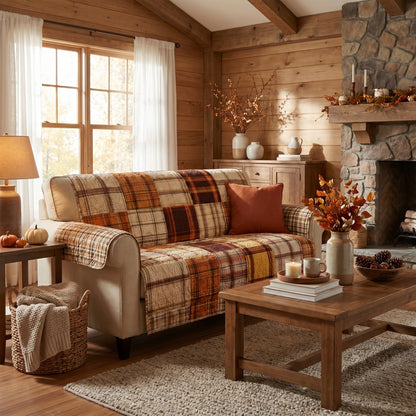 Cozy Patchwork Quilted Sofa Cover NCU0TD2873