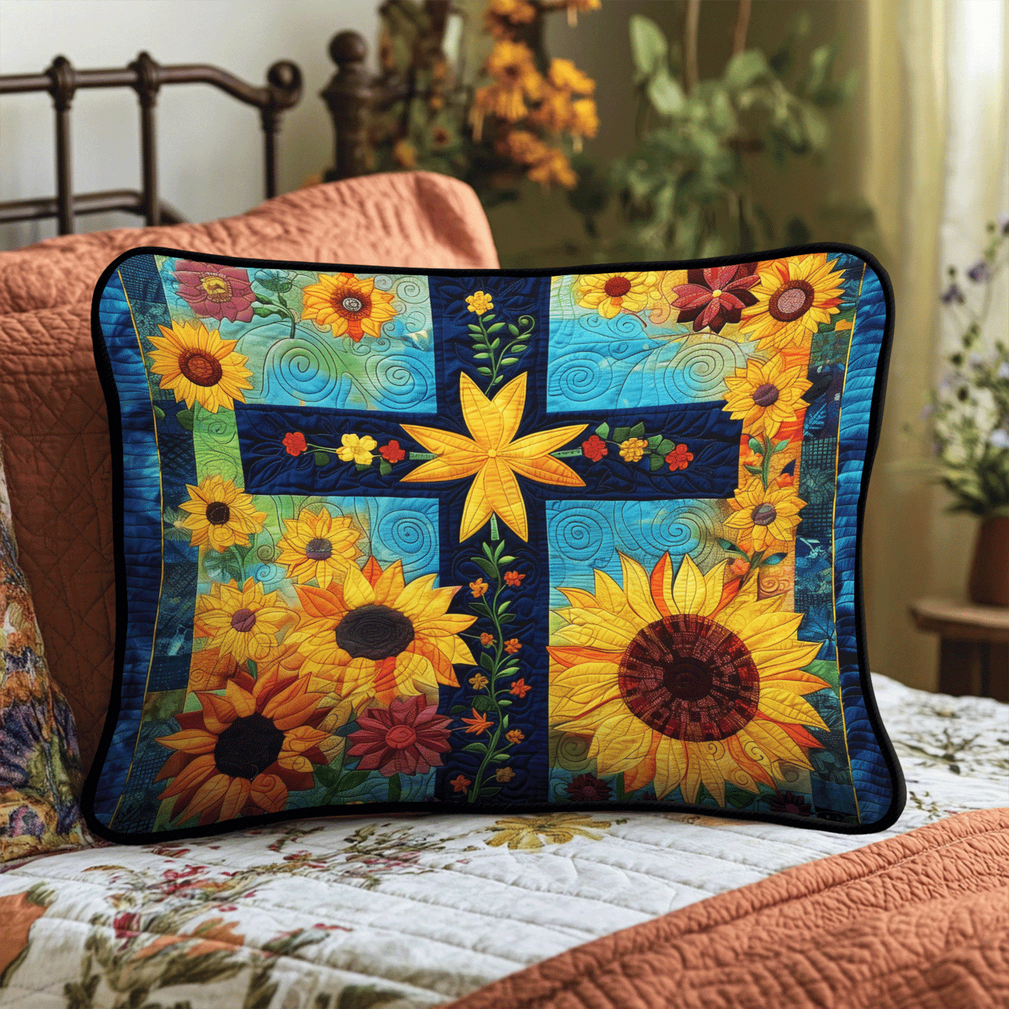 Sunlit Cross Quilted Bedding Pillow Case NCU0TH2963