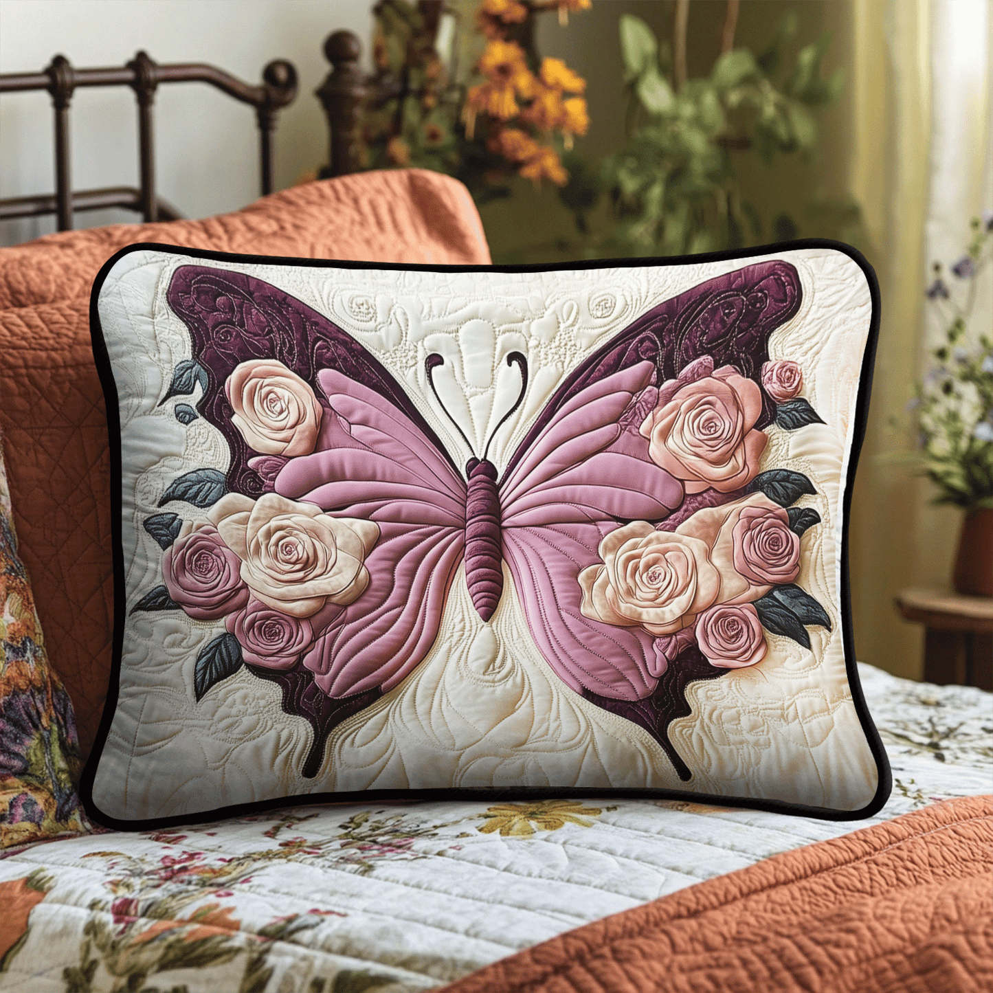 Golden Flutter Quilted Bedding Pillow Case NCU0VH2443