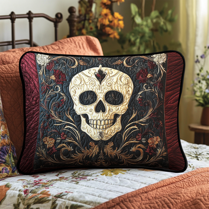 Shadowed Roses Skull Quilted Bedding Pillow Case NCU0TL2465
