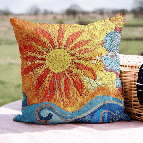 Sunset Blossom Quilted Pillow Case NCU0VL957