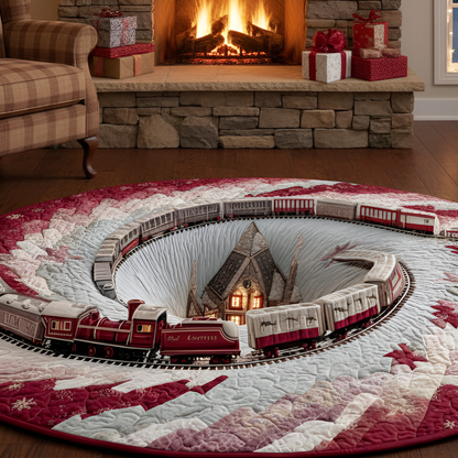 Steam Holiday Ride Quilted Round Mat NCU0TD787