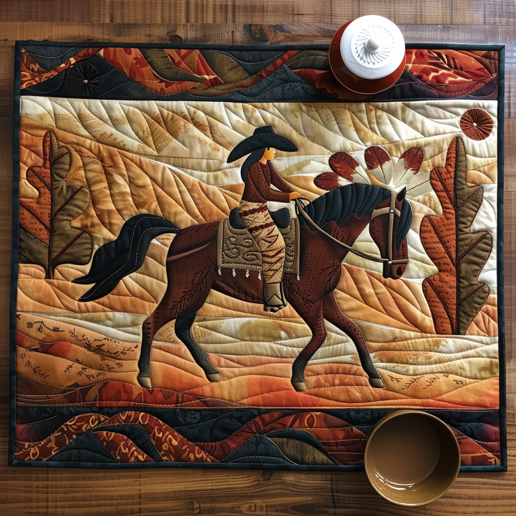 Artistic Running Horse Quilted Place Mat NCU0PD263