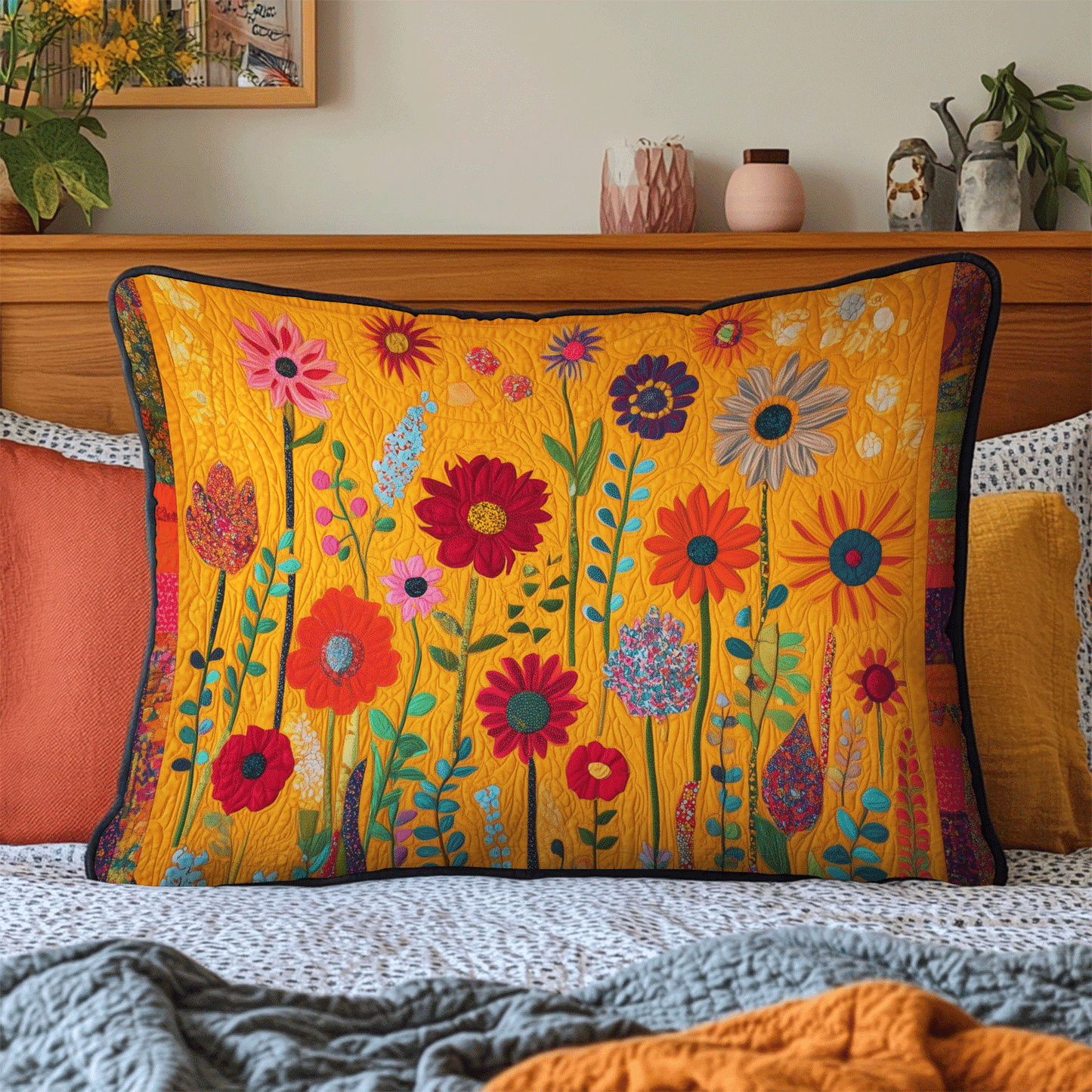 Bold Flower Bedding Pillow Case NCU0VL388