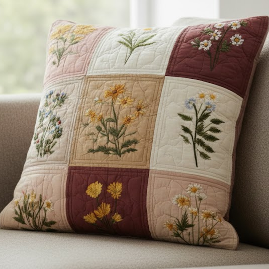 Rose Cottage Quilted Pillow Case NCU0VL3229