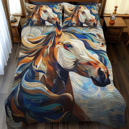 Artistic Horse 3-Piece Quilted Bedding Set NCU0PD166