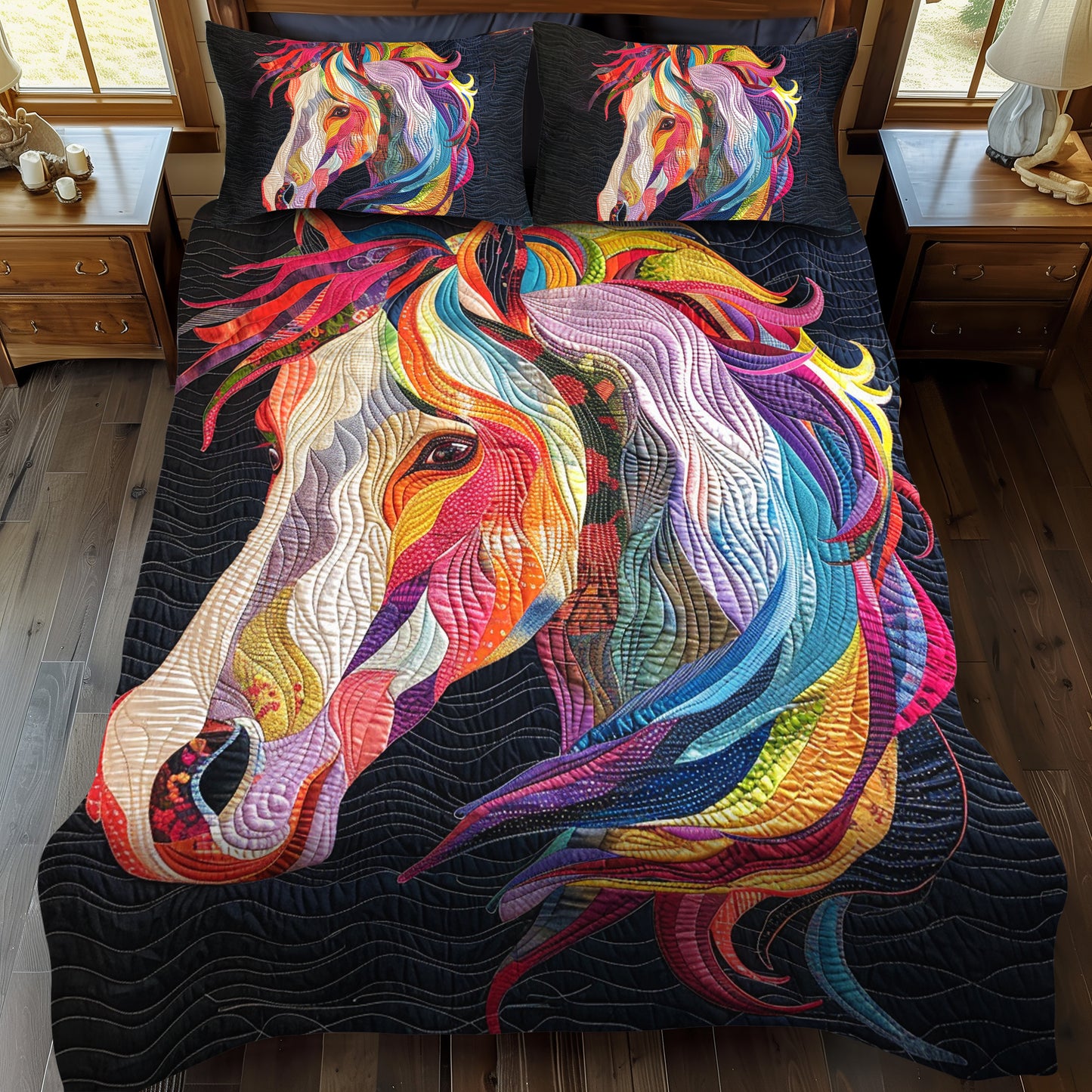 Horse Lover's Dream 3-Piece Quilted Bedding Set NCU0PD168