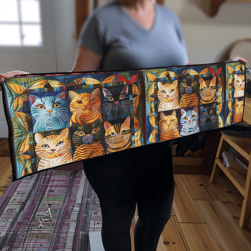 Cat Parade Quilted Table Runner NCU0PD807