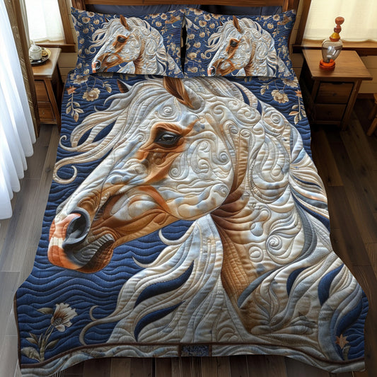 Elegant Horse 3-Piece Quilted Bedding Set NCU0PD175