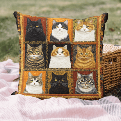 Funny Cat Patchwork Quilted Pillow Case NCU0PD812