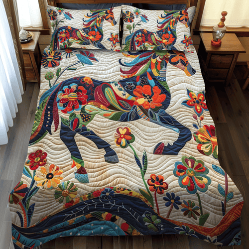 Equine Art 3-Piece Quilted Bedding Set NCU0PD330