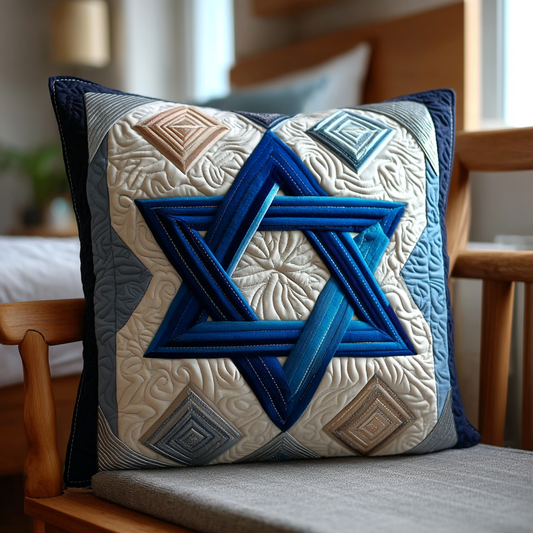 Star of David Elegance Quilted Pillow Case NCU0XD970