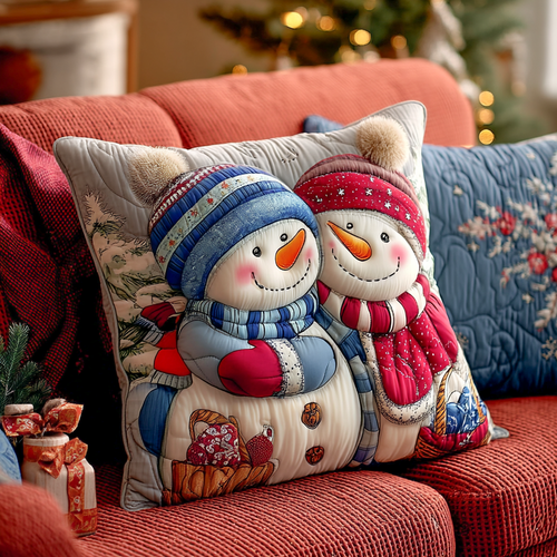Frosty Love Story Quilted Pillow Case NCU0XD1249