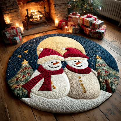 Cozy Snow Friend Quilted Round Mat NCU0TD1693