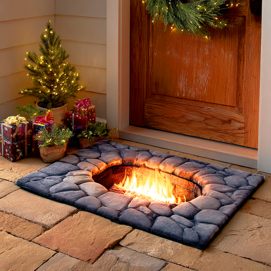 Rustic Fire Gathering Doormat NCU0TD1652