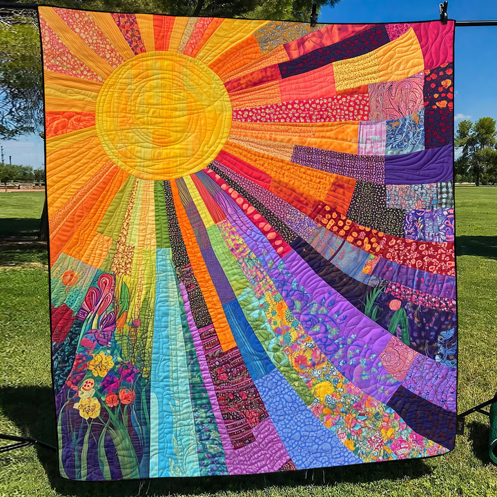 Golden Sunshine Joy Quilted Blanket NCU0DK1520