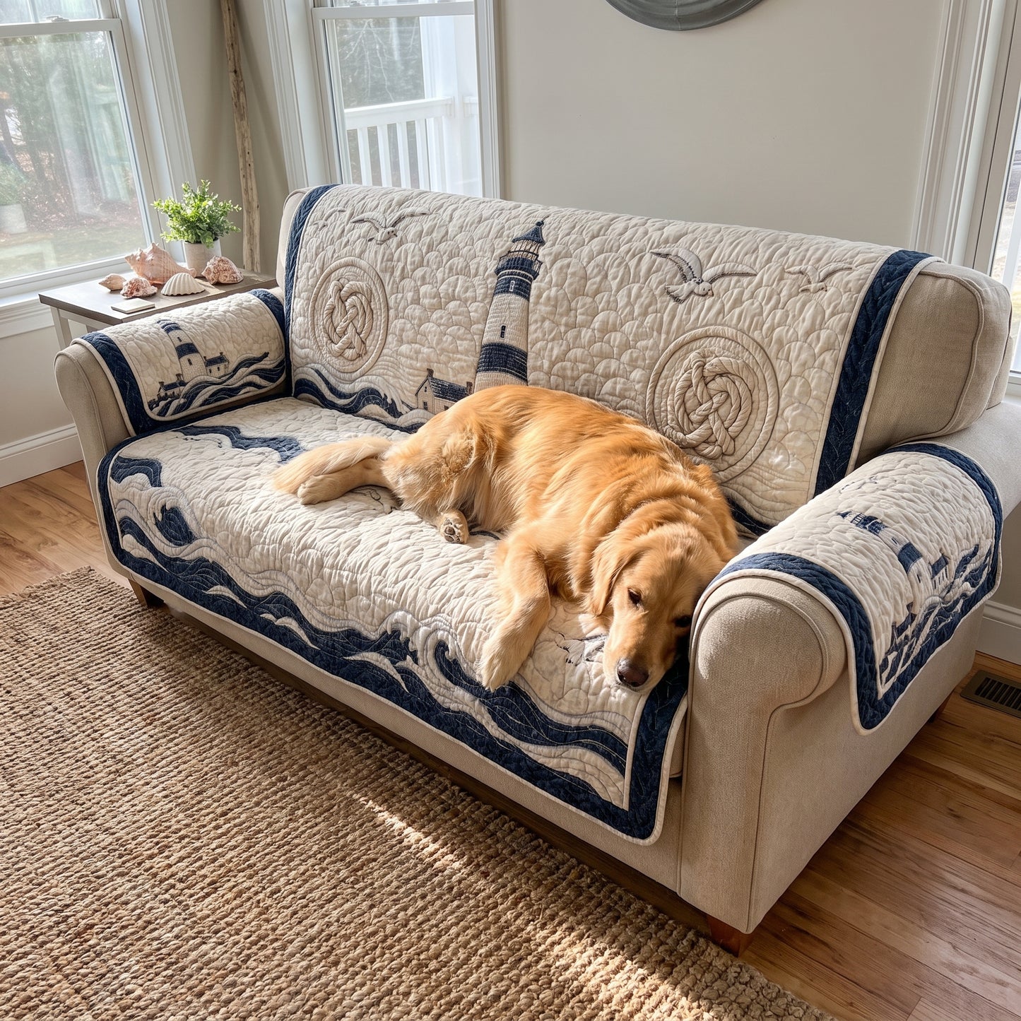 Seaside Escape Quilted Sofa Cover NCU0TD2958