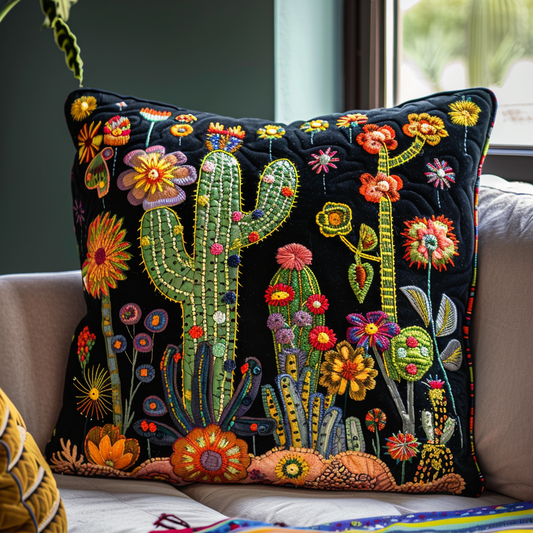 Lively Cactus Garden Quilted Pillow Case NCU0PD062