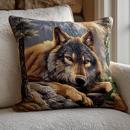 Wilderness Wolf Soul Quilted Pillow Case NCU0HH1596