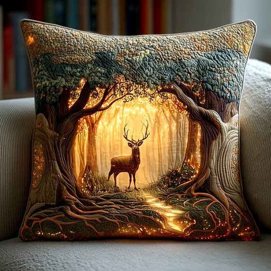 Woodland Deer Quilted Pillow Case NCU0HH1236