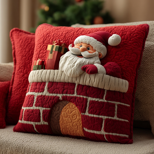 Santa Claus Hearth Mirage Quilted Pillow Case NCU0HH834