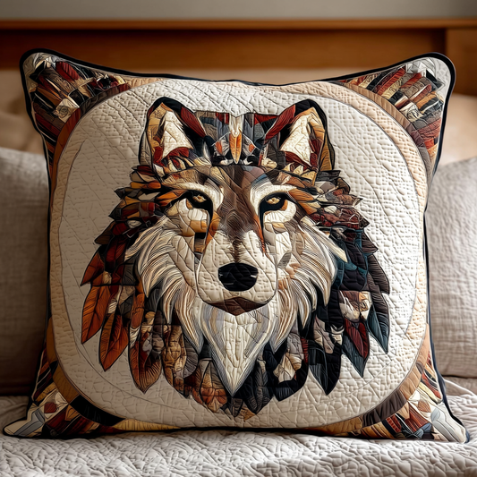 Tribal Wolf Quilted Pillow Case NCU0HH006
