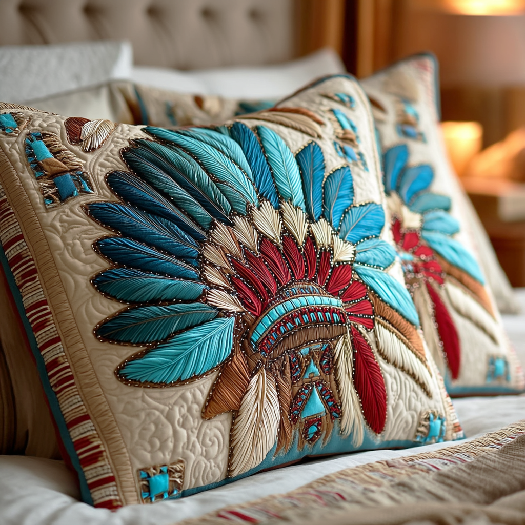 Sacred Headdress Quilted Pillow Case NCU0TD1274
