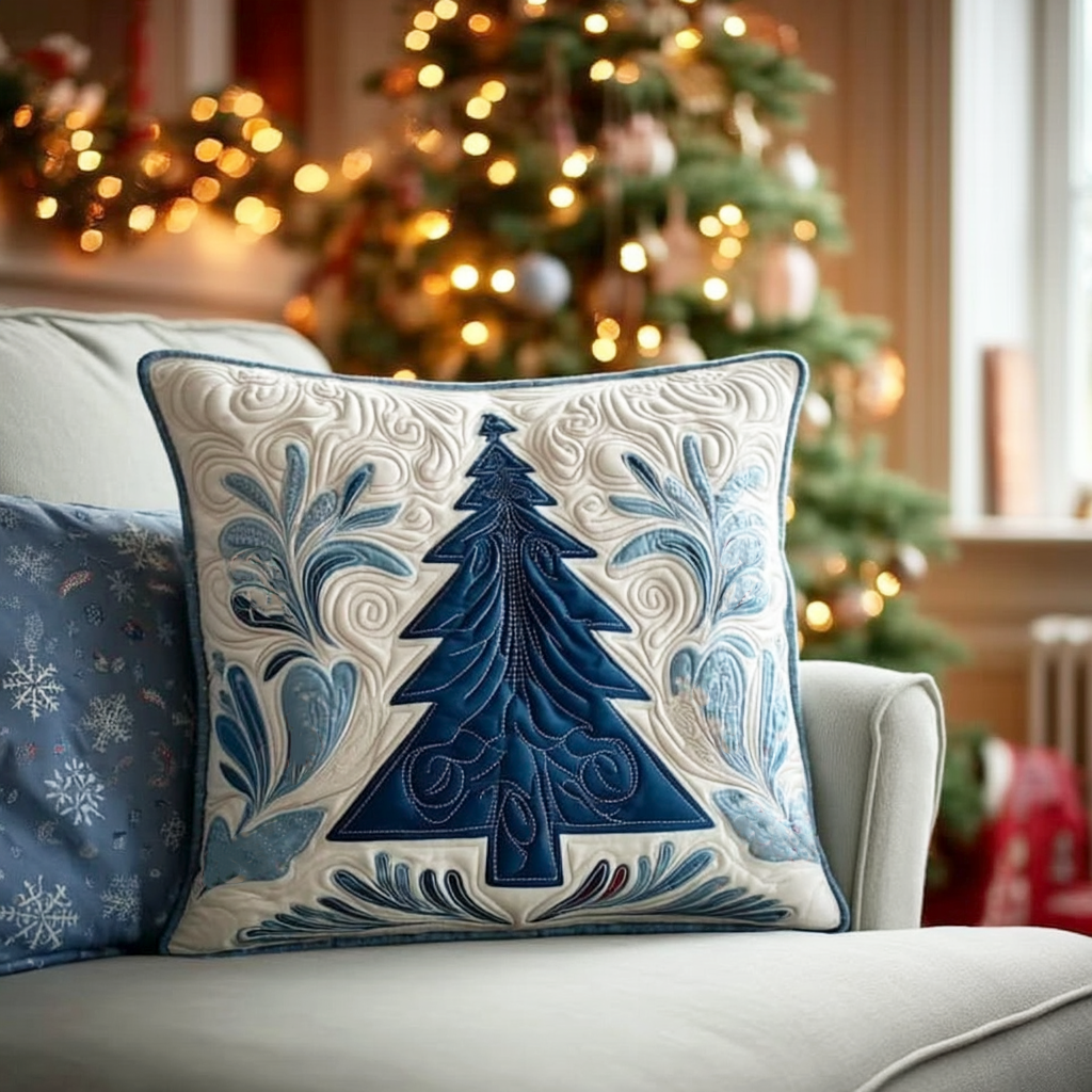 Winter Pines Quilted Pillow Case NCU0TV436