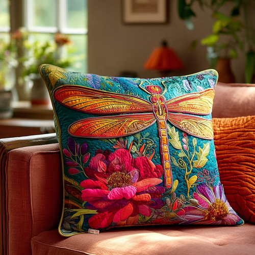 Blossom Symphony Dragonfly Quilted Pillow Case NCU0XD1637