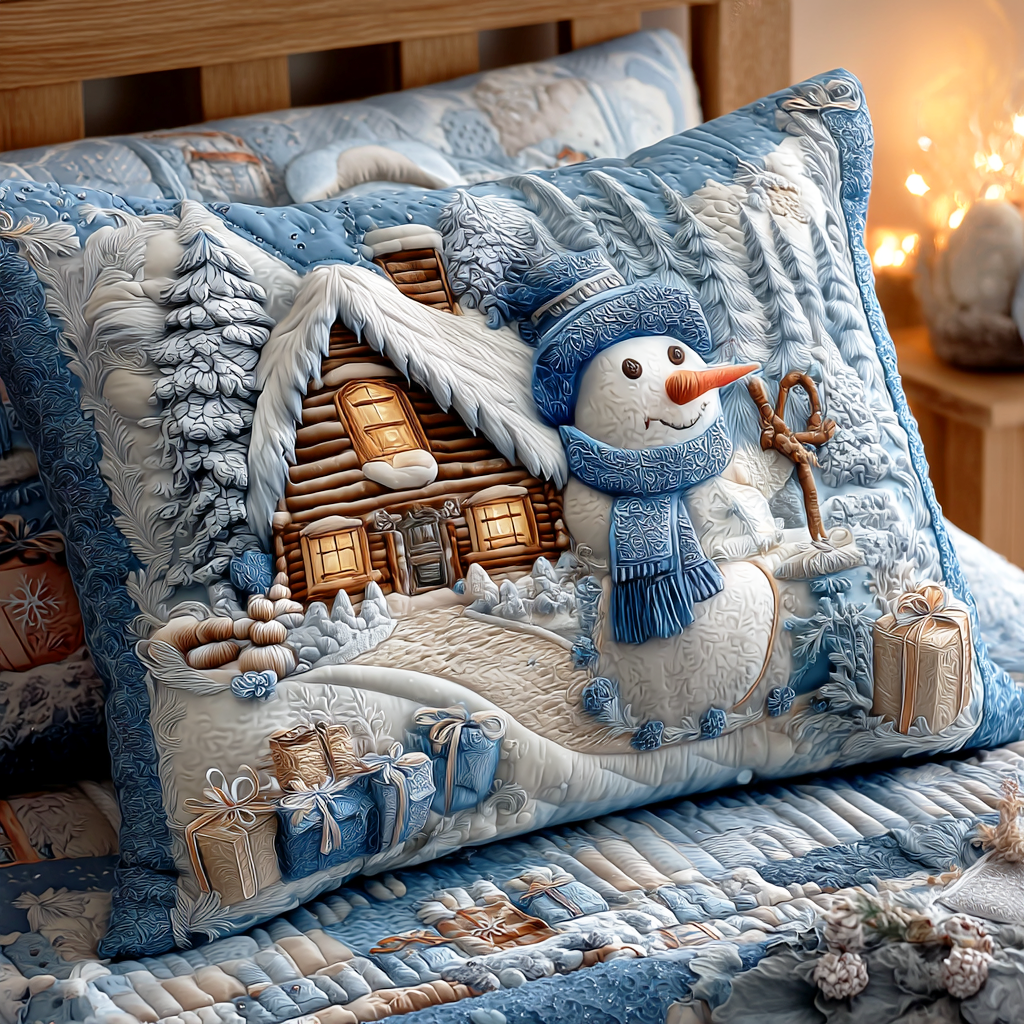 Winter Frost Glow Quilted Bedding Pillow Case NCU0TD967