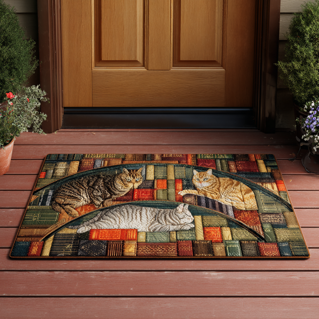 Cat And The Open Tome Doormat NCU0TD1115