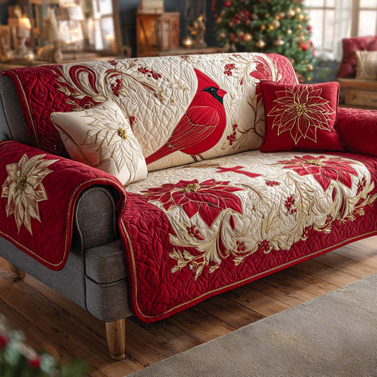 Crimson Magic Quilted Sofa Cover NCU0XD1671